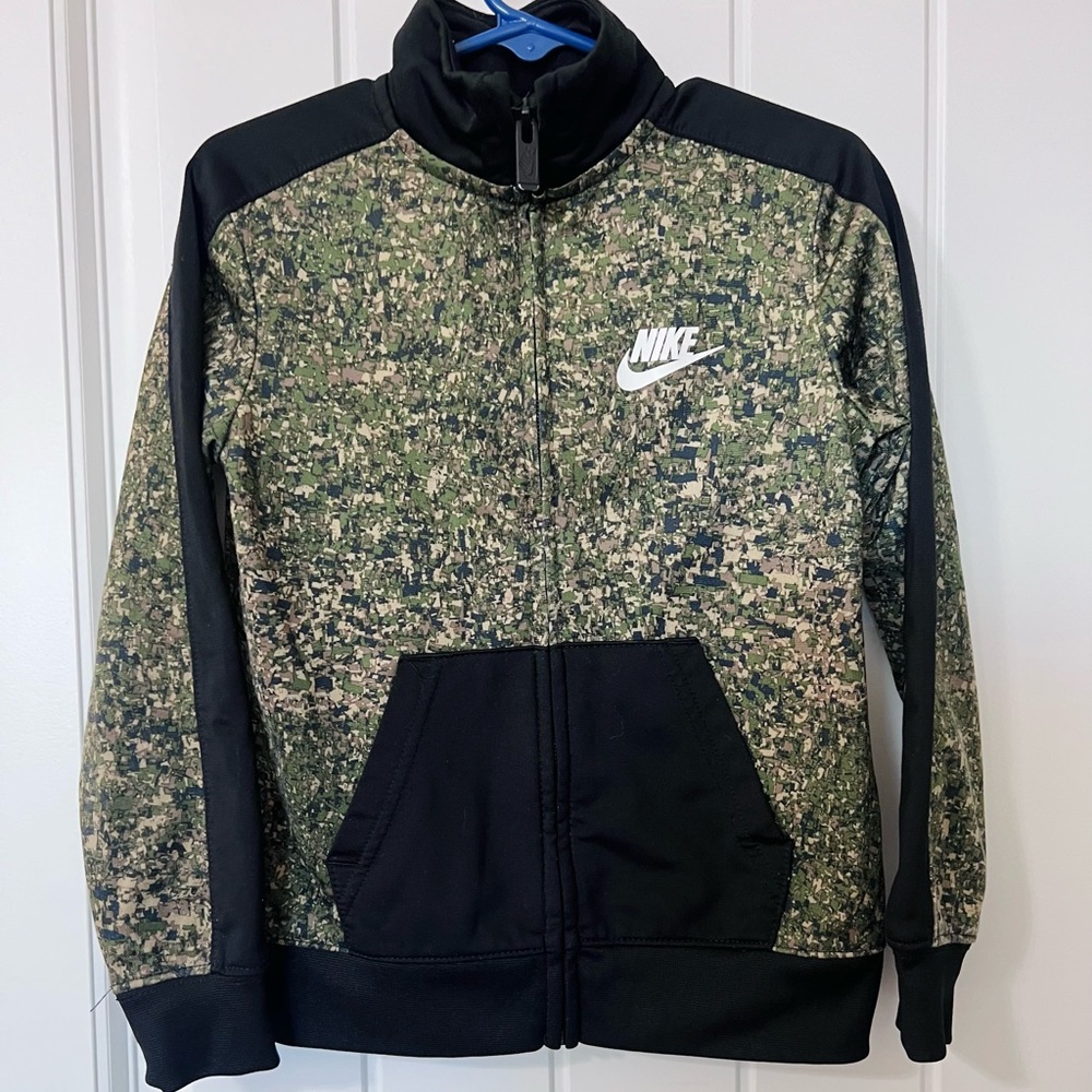 Nike Black and Green Camo Jacket